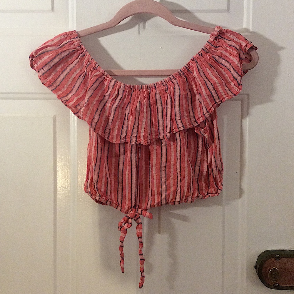 Forever 21 Striped Pink Top